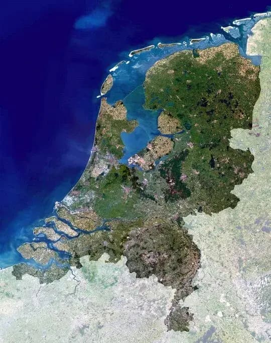 Satellietfoto van Nederland